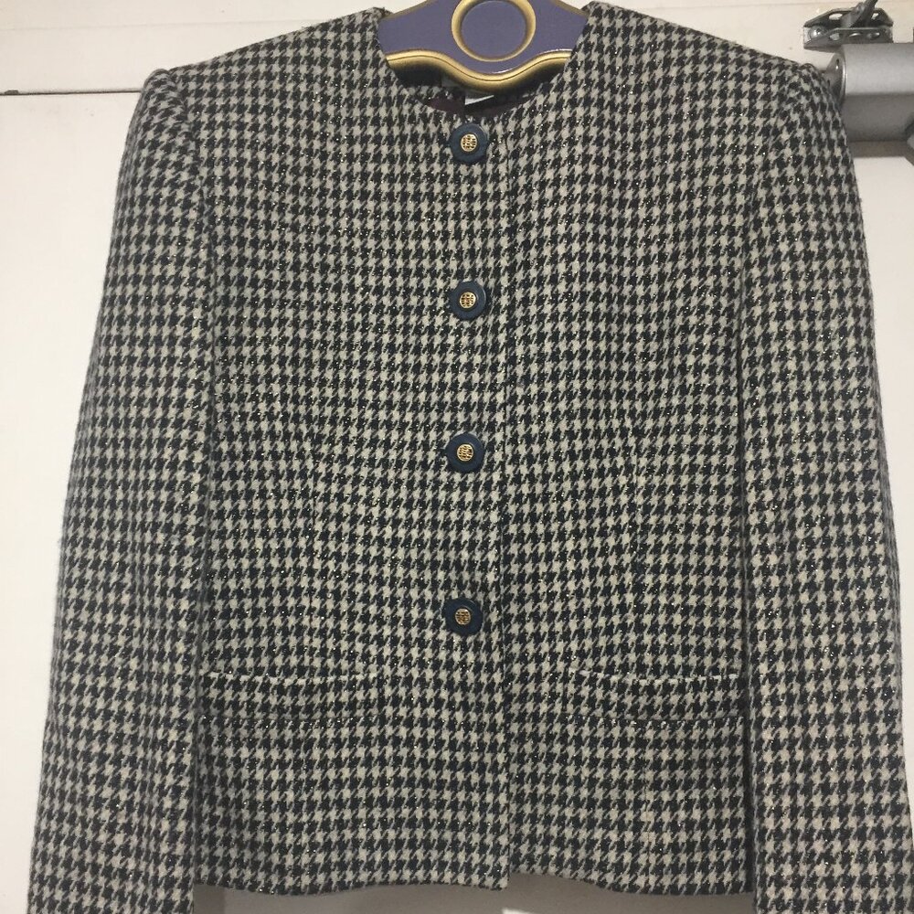 VINTAGE RENA ROWAN WOOL BLEND PLAID JACKETS SIZE 10